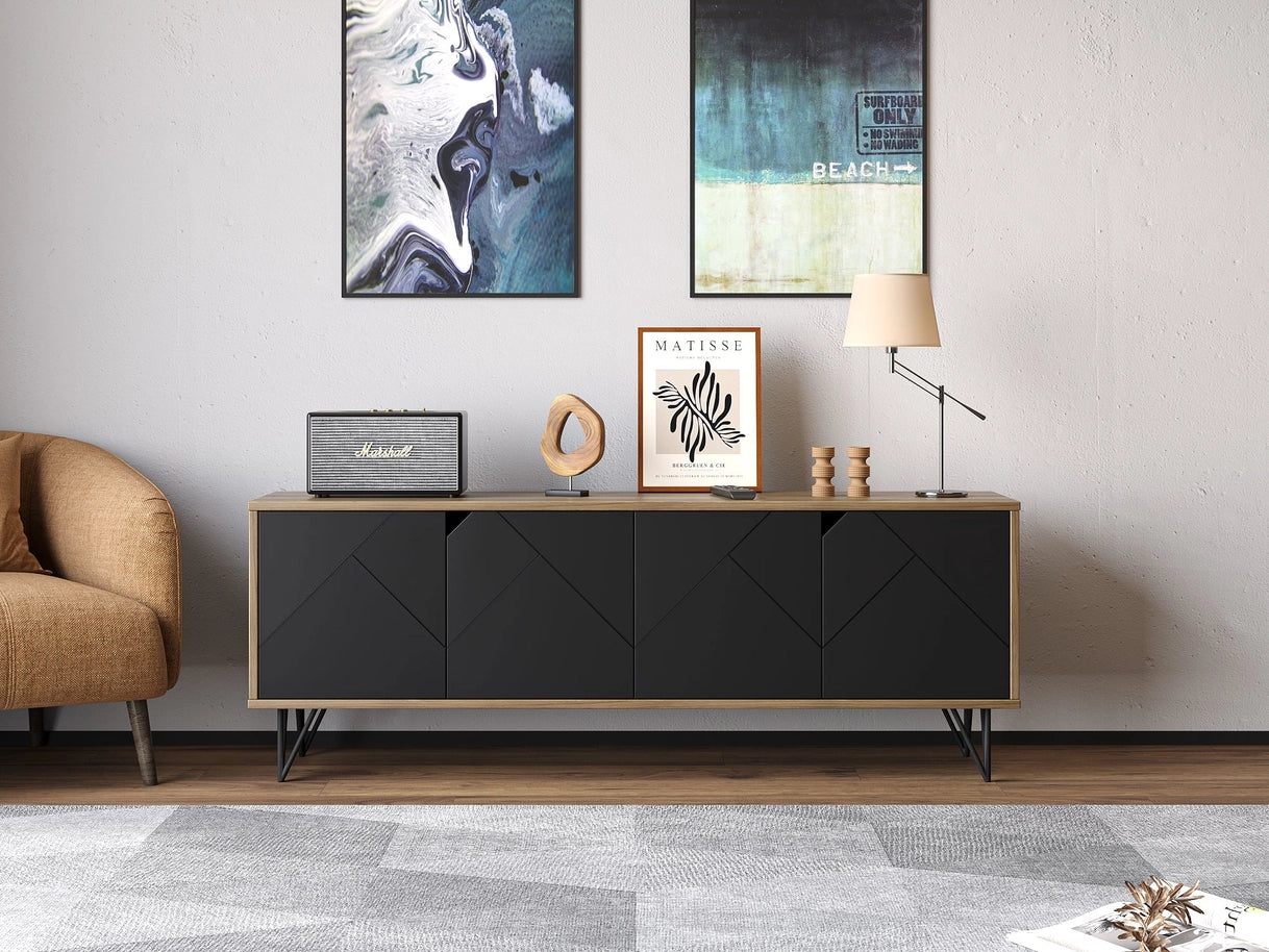 Modern Abstract TV Console (Up to 65 Inch) Living Room